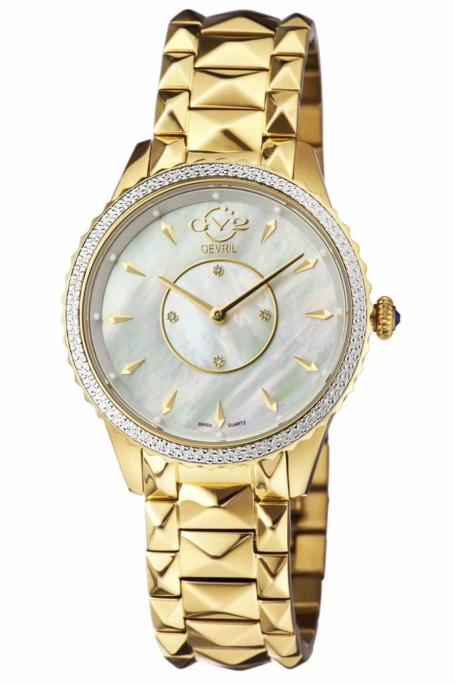 NEW GEVRIL women's gv2 siena swiss quartz ion plating bracelet watch - 38mm in g
